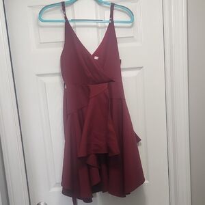 Elegant Burgundy Women's Dress